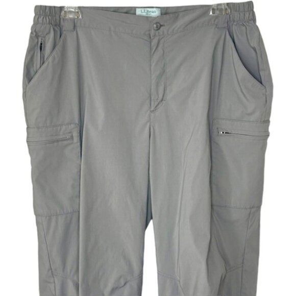 LL Bean Tropicwear Cargo Capris Quick Dry - Frost Gray - L - Picture 2 of 8